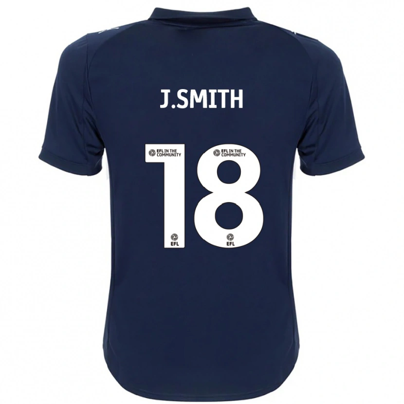 Danxen Kvinder Jonny Smith #18 Marineblå Hvid Udebane Spillertrøjer 2025/26 Trøje T-Shirt