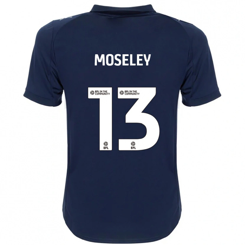 Danxen Kvinder Faye Moseley #13 Marineblå Hvid Udebane Spillertrøjer 2025/26 Trøje T-Shirt