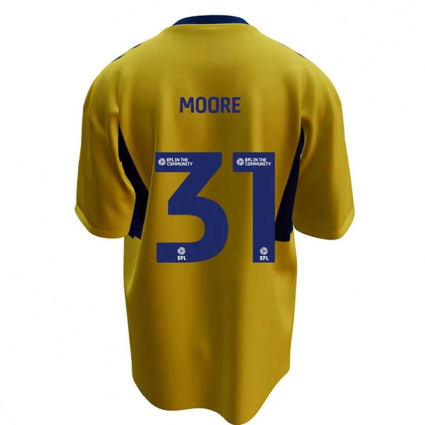 Danxen Kvinder Stuart Moore #31 Gul Blå Udebane Spillertrøjer 2025/26 Trøje T-Shirt