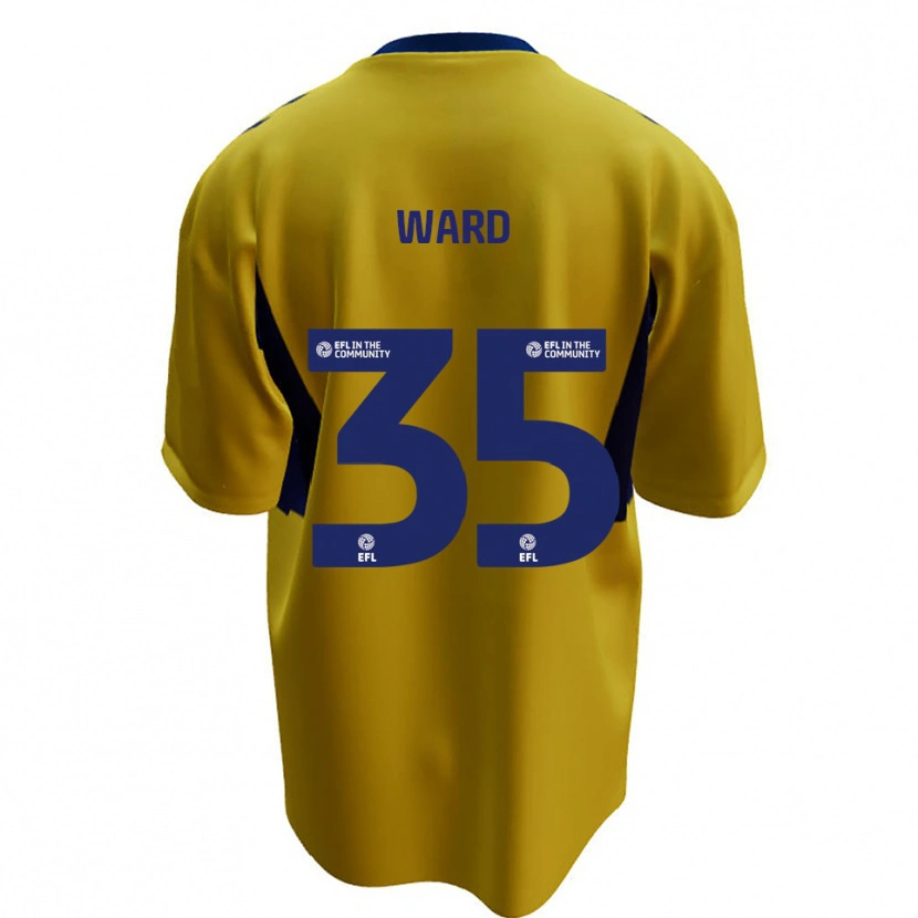 Danxen Kvinder Christie Ward #35 Gul Blå Udebane Spillertrøjer 2025/26 Trøje T-Shirt