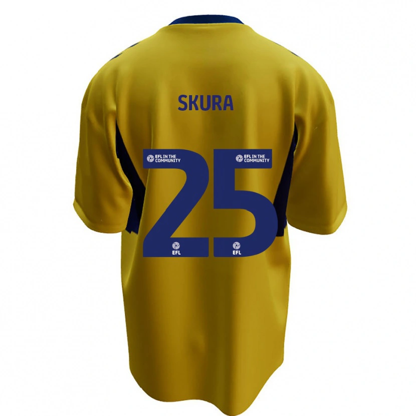 Danxen Kvinder Declan Skura #25 Gul Blå Udebane Spillertrøjer 2025/26 Trøje T-Shirt