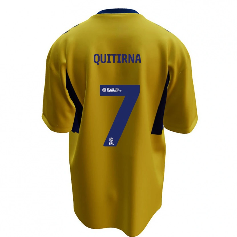 Danxen Kvinder Armando Quitirna #7 Gul Blå Udebane Spillertrøjer 2025/26 Trøje T-Shirt