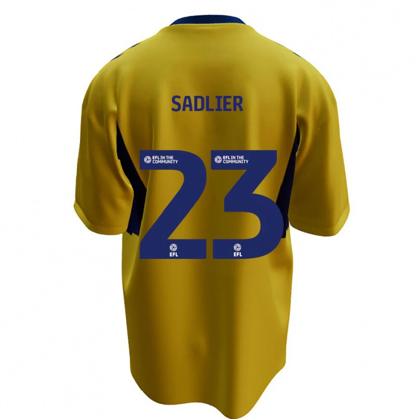 Danxen Kvinder Kieran Sadlier #23 Gul Blå Udebane Spillertrøjer 2025/26 Trøje T-Shirt