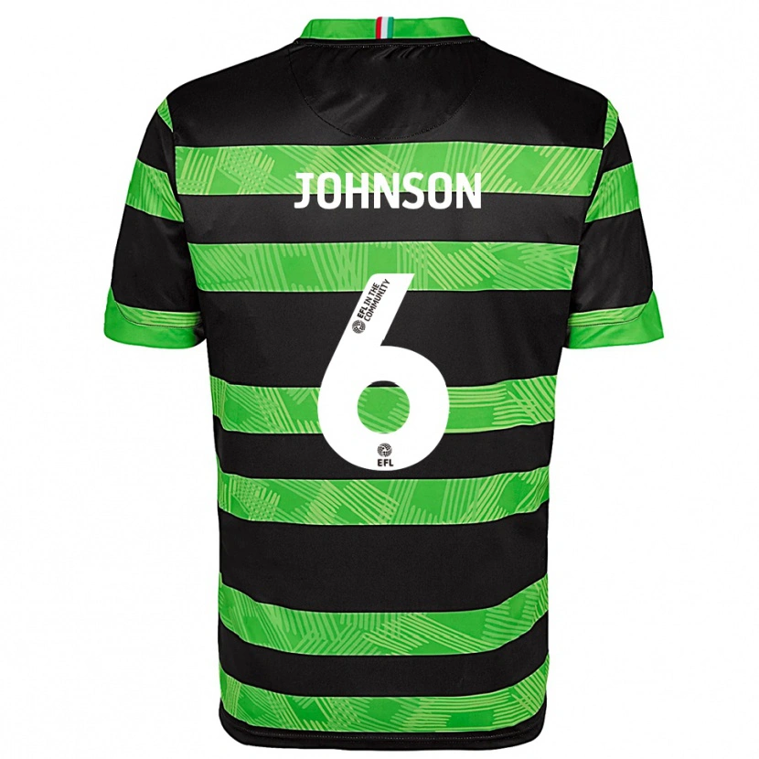 Danxen Kvinder Ryan Johnson #6 Sort Grøn Udebane Spillertrøjer 2025/26 Trøje T-Shirt