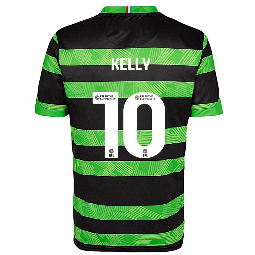 Danxen Kvinder Josh Kelly #10 Sort Grøn Udebane Spillertrøjer 2025/26 Trøje T-Shirt