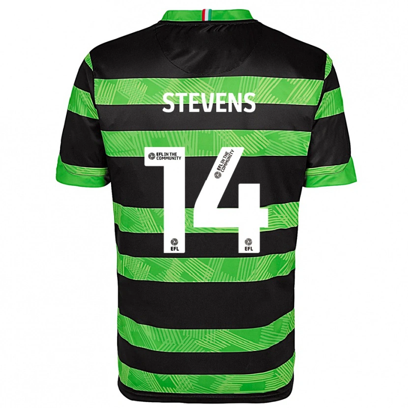 Danxen Kvinder Matty Stevens #14 Sort Grøn Udebane Spillertrøjer 2025/26 Trøje T-Shirt