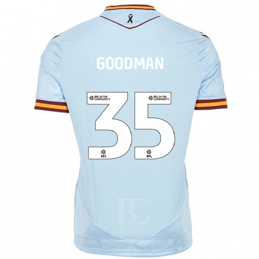 Danxen Kvinder George Goodman #35 Lyseblå Udebane Spillertrøjer 2025/26 Trøje T-Shirt