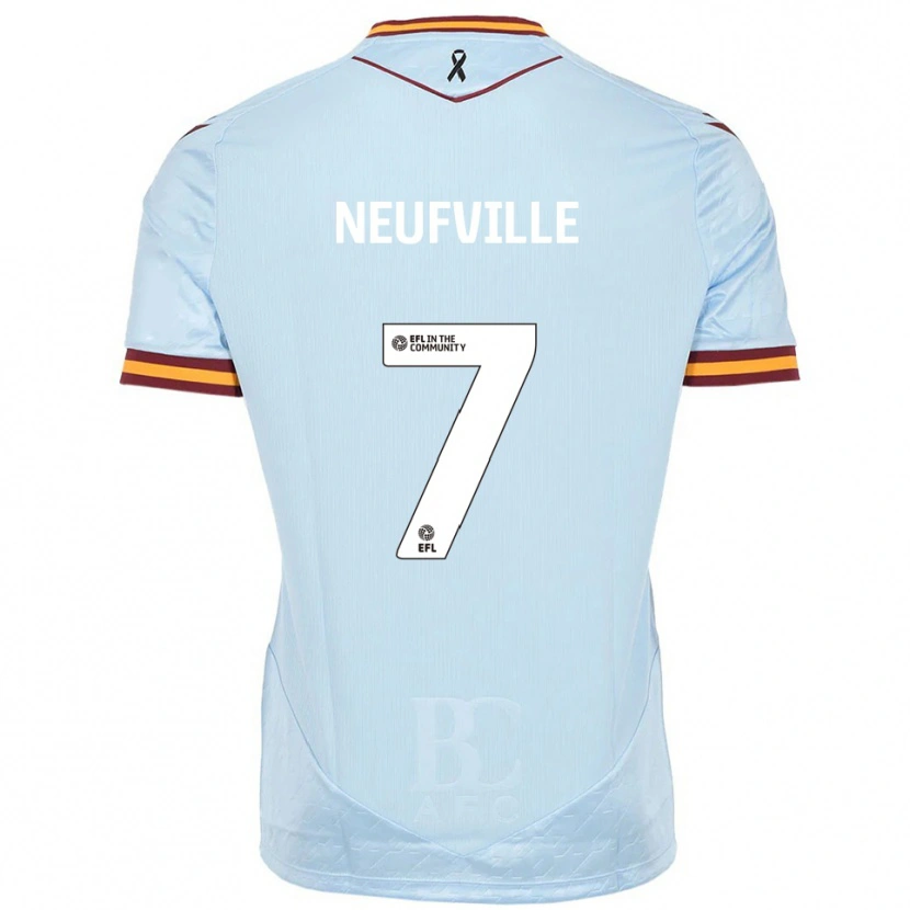 Danxen Kvinder Josh Neufville #7 Lyseblå Udebane Spillertrøjer 2025/26 Trøje T-Shirt