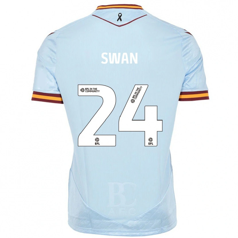 Danxen Kvinder Will Swan #24 Lyseblå Udebane Spillertrøjer 2025/26 Trøje T-Shirt