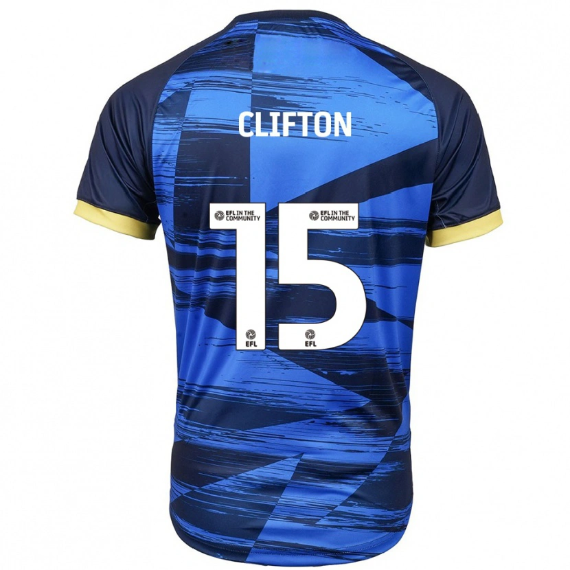 Danxen Kvinder Harry Clifton #15 Blå Marineblå Udebane Spillertrøjer 2025/26 Trøje T-Shirt