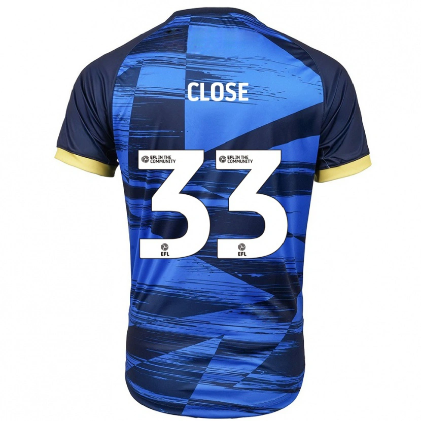 Danxen Kvinder Ben Close #33 Blå Marineblå Udebane Spillertrøjer 2025/26 Trøje T-Shirt