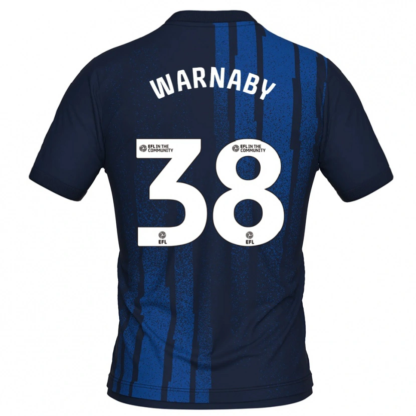 Danxen Kvinder Lewis Warnaby #38 Marineblå Hvid Udebane Spillertrøjer 2025/26 Trøje T-Shirt