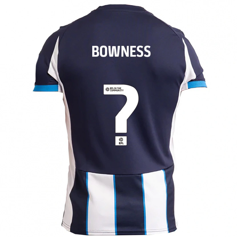 Danxen Kvinder Faye Bowness #0 Hvid Marineblå Udebane Spillertrøjer 2025/26 Trøje T-Shirt