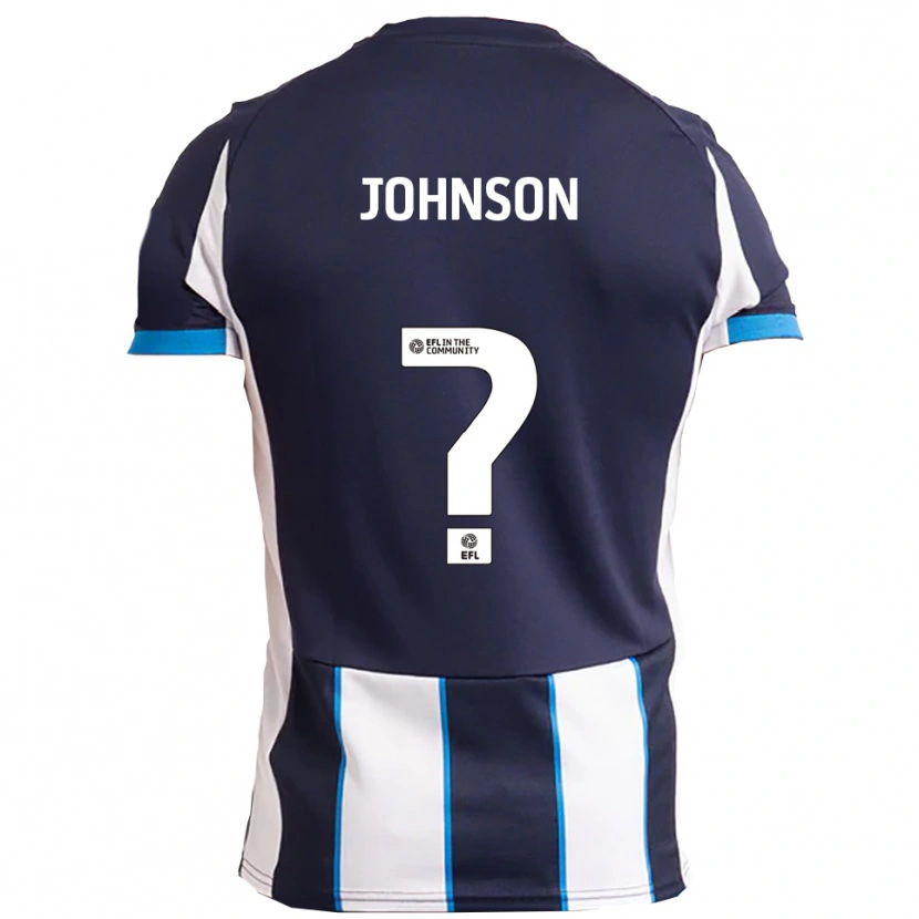 Danxen Kvinder Georgia Johnson #0 Hvid Marineblå Udebane Spillertrøjer 2025/26 Trøje T-Shirt