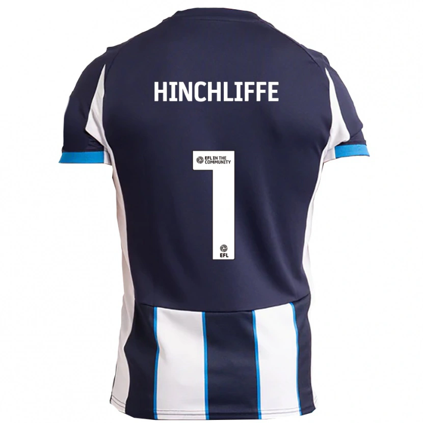 Danxen Kvinder Ben Hinchliffe #1 Hvid Marineblå Udebane Spillertrøjer 2025/26 Trøje T-Shirt