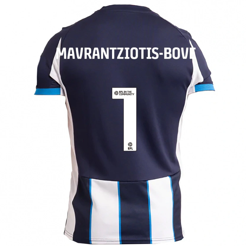 Danxen Kvinder Kane Mavrantziotis-Bove #1 Hvid Marineblå Udebane Spillertrøjer 2025/26 Trøje T-Shirt