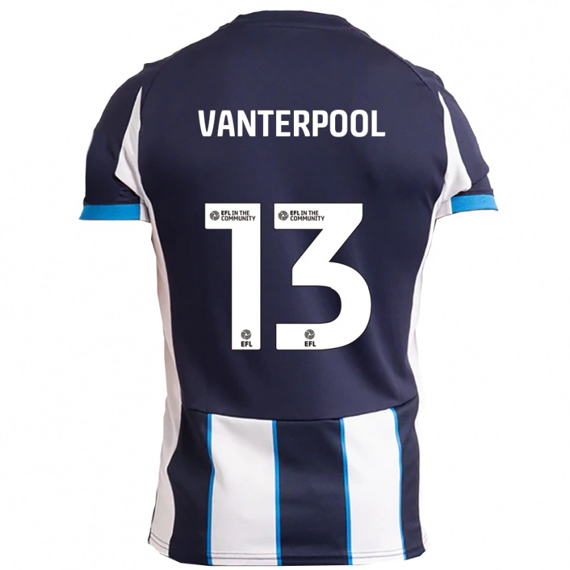 Danxen Kvinder Gabriel Vanterpool #13 Hvid Marineblå Udebane Spillertrøjer 2025/26 Trøje T-Shirt