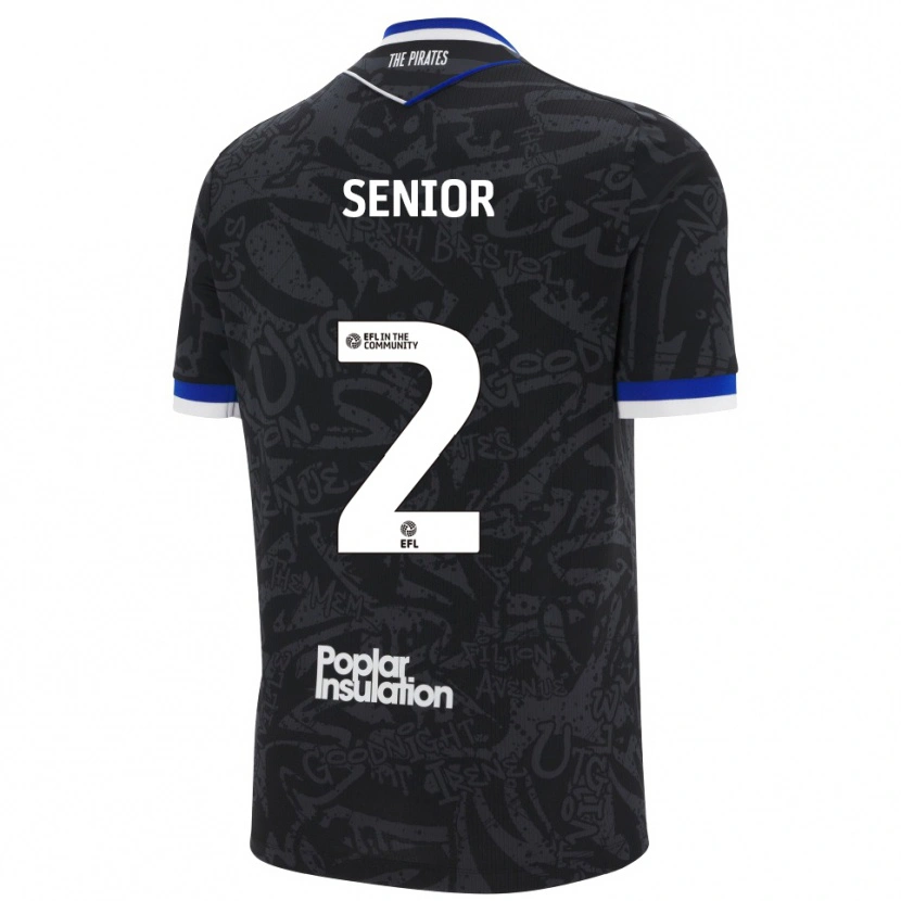 Danxen Kvinder Joel Senior #2 Sort Hvid Udebane Spillertrøjer 2025/26 Trøje T-Shirt