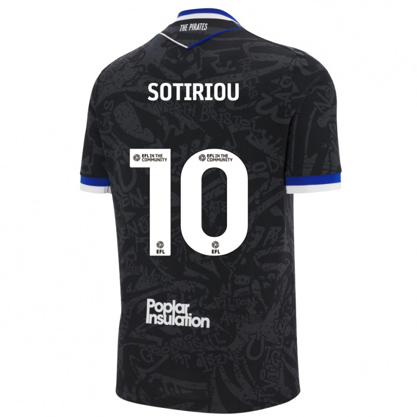 Danxen Kvinder Ruel Sotiriou #10 Sort Hvid Udebane Spillertrøjer 2025/26 Trøje T-Shirt