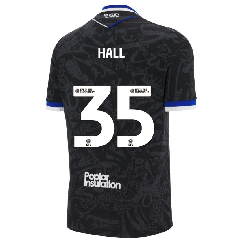Danxen Kvinder Matt Hall #35 Sort Hvid Udebane Spillertrøjer 2025/26 Trøje T-Shirt