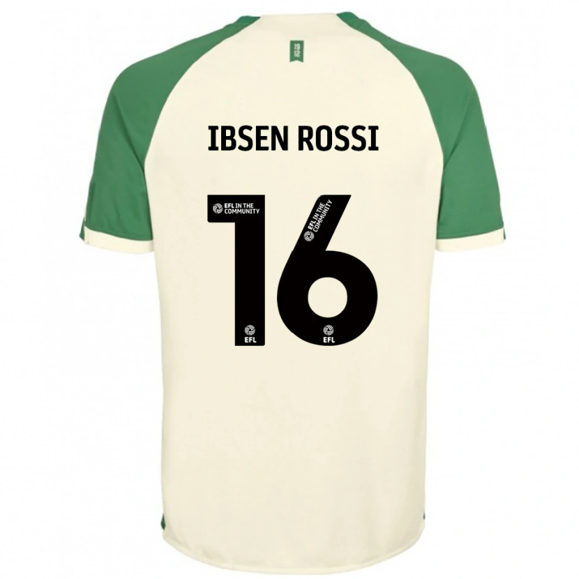Danxen Kvinder Zeno Ibsen Rossi #16 Off-White Grøn Udebane Spillertrøjer 2025/26 Trøje T-Shirt