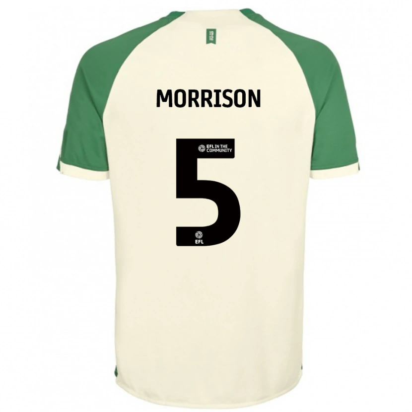Danxen Kvinder Michael Morrison #5 Off-White Grøn Udebane Spillertrøjer 2025/26 Trøje T-Shirt