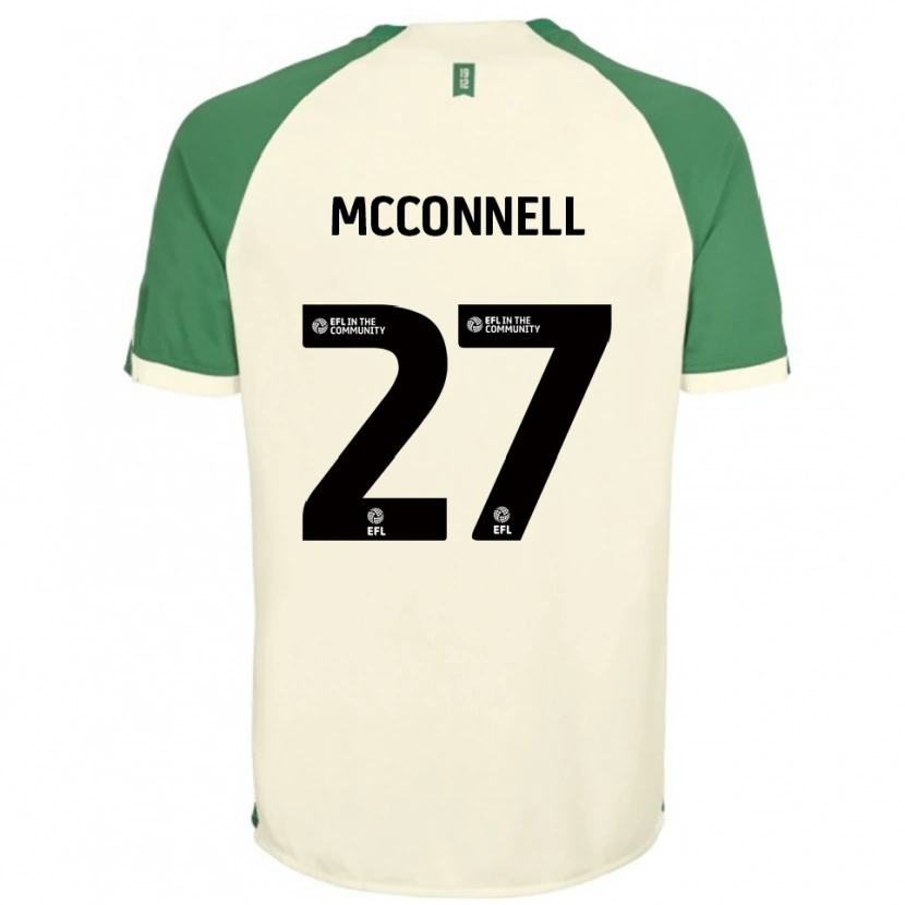 Danxen Kvinder Glenn Mcconnell #27 Off-White Grøn Udebane Spillertrøjer 2025/26 Trøje T-Shirt