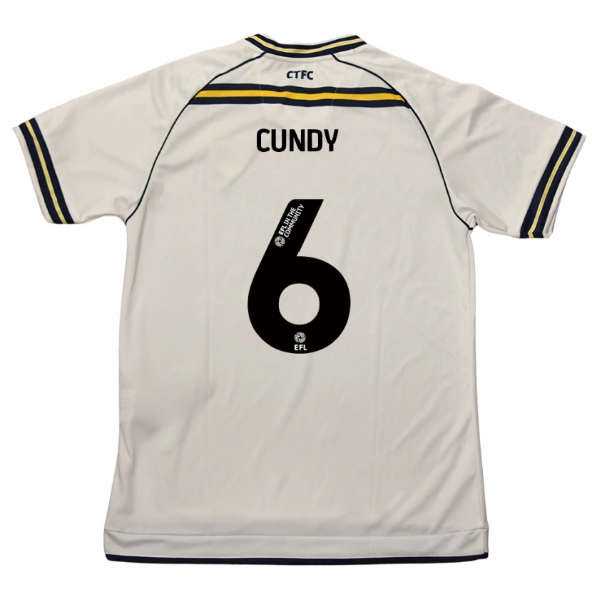 Danxen Kvinder Robbie Cundy #6 Hvid Marineblå Udebane Spillertrøjer 2025/26 Trøje T-Shirt