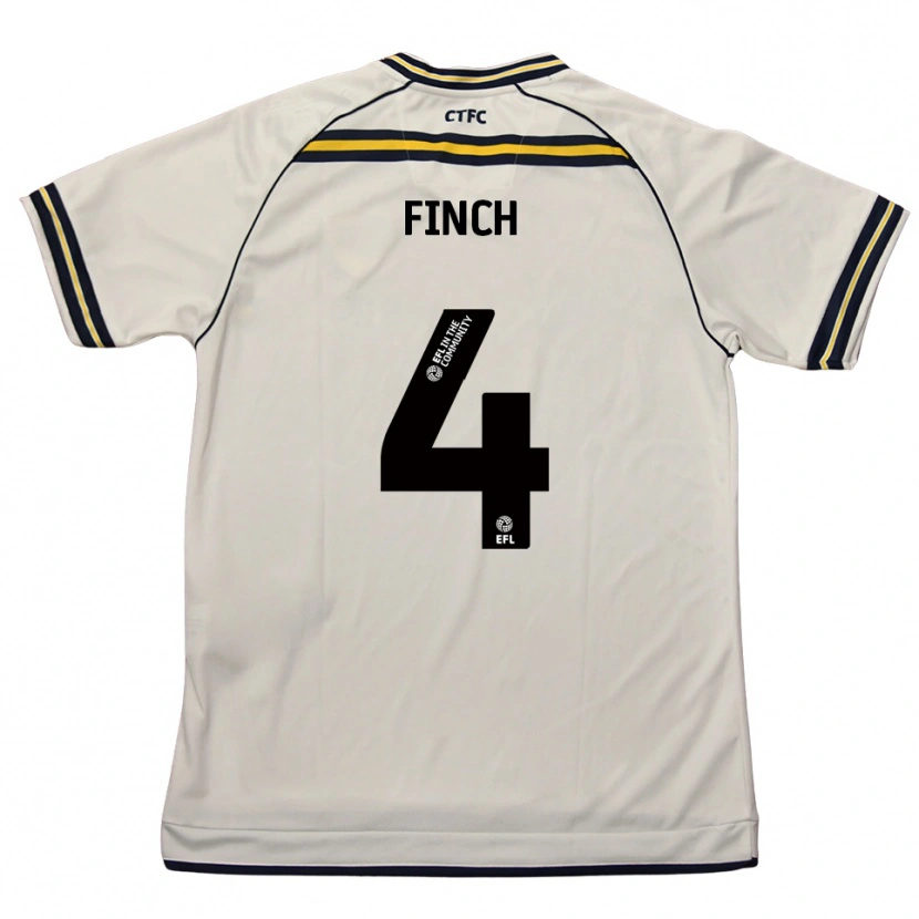 Danxen Kvinder Holly Finch #4 Hvid Marineblå Udebane Spillertrøjer 2025/26 Trøje T-Shirt