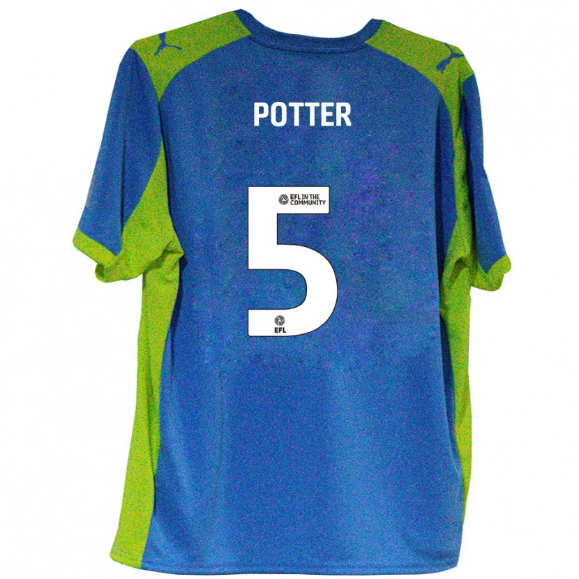 Danxen Kvinder Finley Potter #5 Lyseblå Gul Udebane Spillertrøjer 2025/26 Trøje T-Shirt