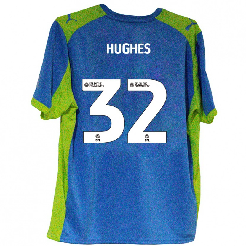 Danxen Kvinder Kayden Hughes #32 Lyseblå Gul Udebane Spillertrøjer 2025/26 Trøje T-Shirt