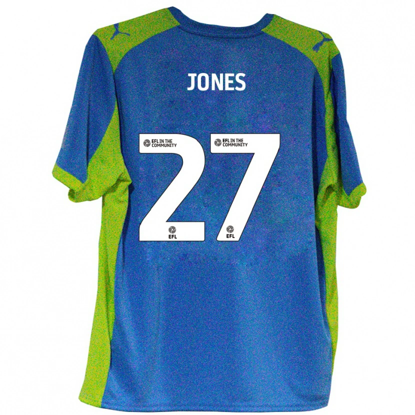 Danxen Kvinder Billy Jones #27 Lyseblå Gul Udebane Spillertrøjer 2025/26 Trøje T-Shirt