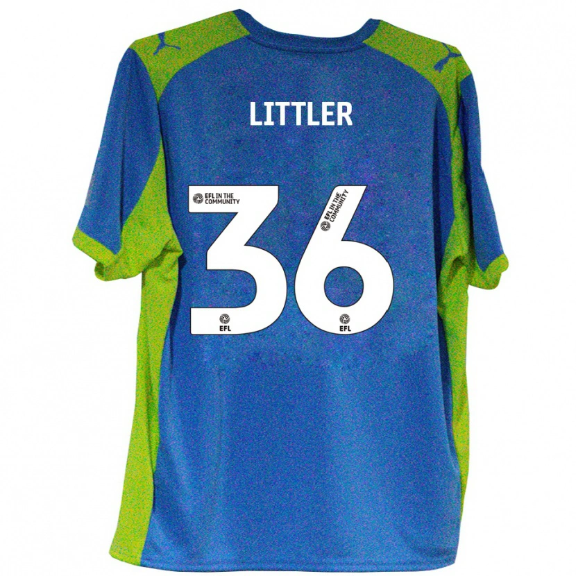 Danxen Kvinder Zack Littler #36 Lyseblå Gul Udebane Spillertrøjer 2025/26 Trøje T-Shirt