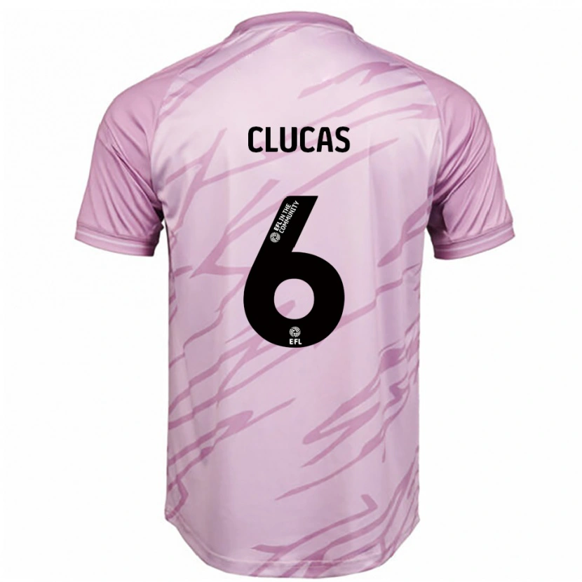 Danxen Kvinder Sam Clucas #6 Pink Sort Udebane Spillertrøjer 2025/26 Trøje T-Shirt