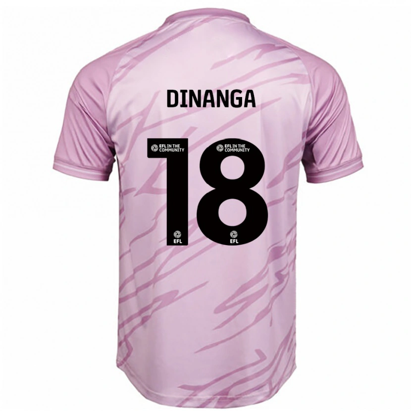 Danxen Kvinder Ricardo Dinanga #18 Pink Sort Udebane Spillertrøjer 2025/26 Trøje T-Shirt
