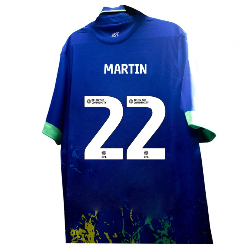 Danxen Kvinder Dan Martin #22 Blå Gul Udebane Spillertrøjer 2025/26 Trøje T-Shirt