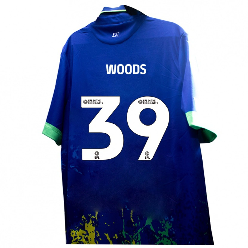 Danxen Kvinder Josh Woods #39 Blå Gul Udebane Spillertrøjer 2025/26 Trøje T-Shirt