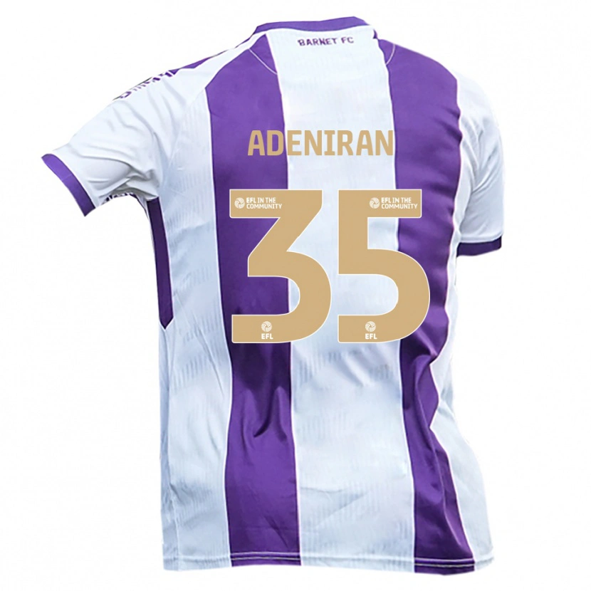 Danxen Kvinder Dennis Adeniran #35 Hvid Lilla Udebane Spillertrøjer 2025/26 Trøje T-Shirt