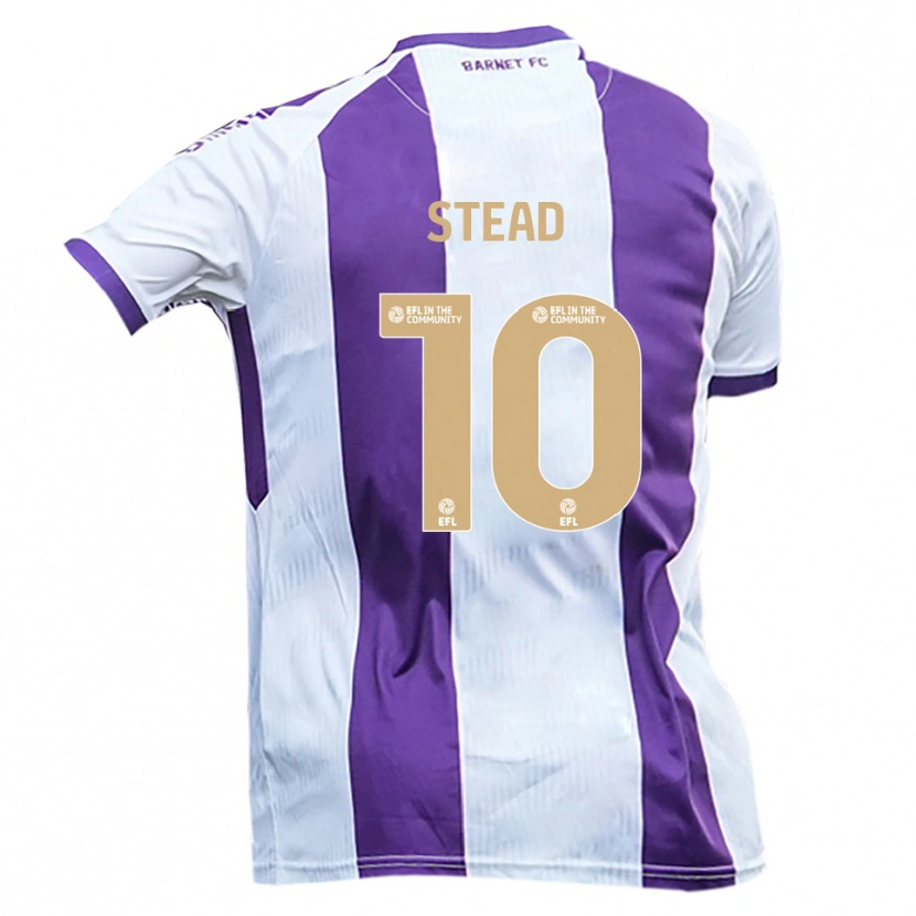 Danxen Kvinder Callum Stead #10 Hvid Lilla Udebane Spillertrøjer 2025/26 Trøje T-Shirt