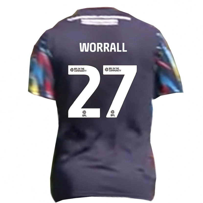 Danxen Kvinder David Worrall #27 Marineblå Gul Rød Udebane Spillertrøjer 2025/26 Trøje T-Shirt