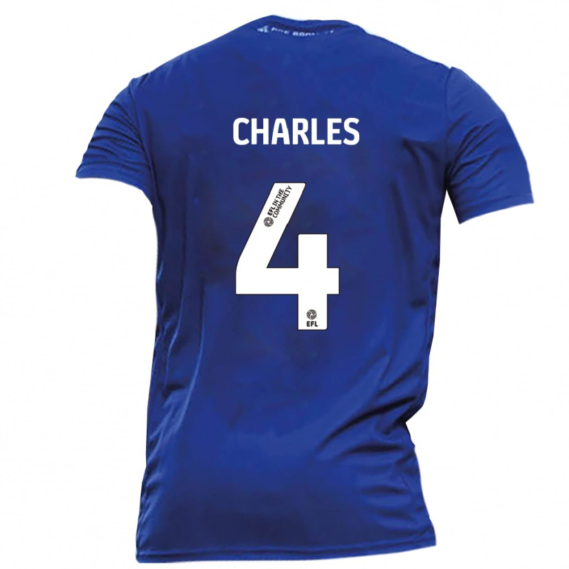 Danxen Kvinder Ashley Charles #4 Blå Hvid Udebane Spillertrøjer 2025/26 Trøje T-Shirt