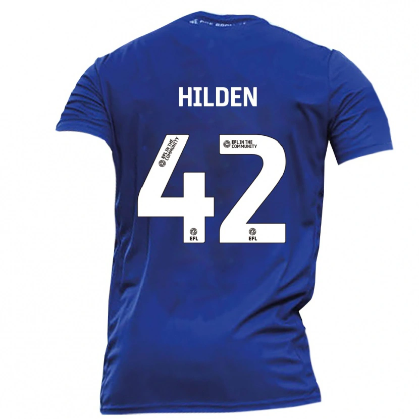 Danxen Kvinder Alfie Hilden #42 Blå Hvid Udebane Spillertrøjer 2025/26 Trøje T-Shirt