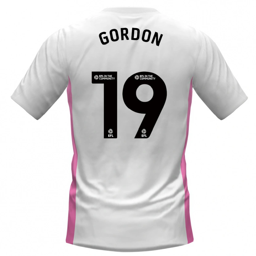 Danxen Kvinder Lewis Gordon #19 Hvid Rød Udebane Spillertrøjer 2025/26 Trøje T-Shirt