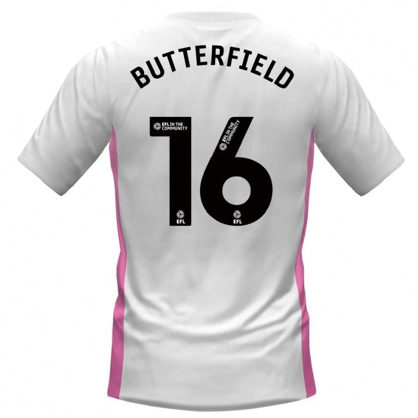 Danxen Kvinder Luke Butterfield #16 Hvid Rød Udebane Spillertrøjer 2025/26 Trøje T-Shirt