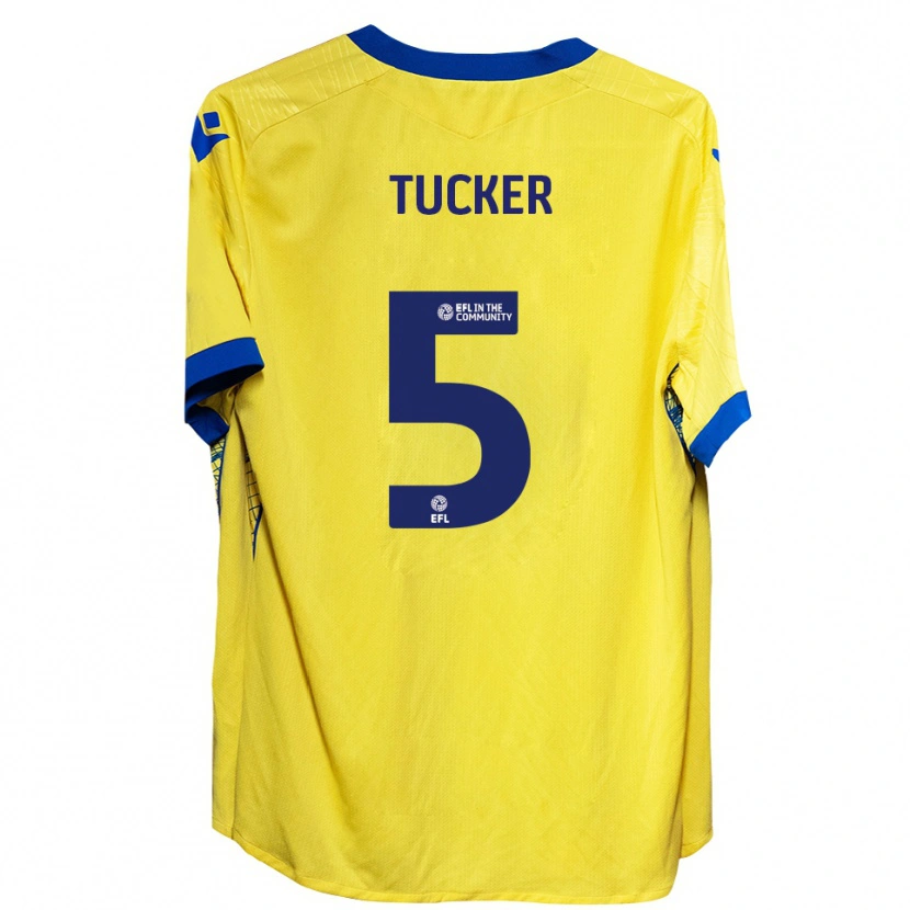 Danxen Kvinder Jack Tucker #5 Gul Blå Udebane Spillertrøjer 2025/26 Trøje T-Shirt