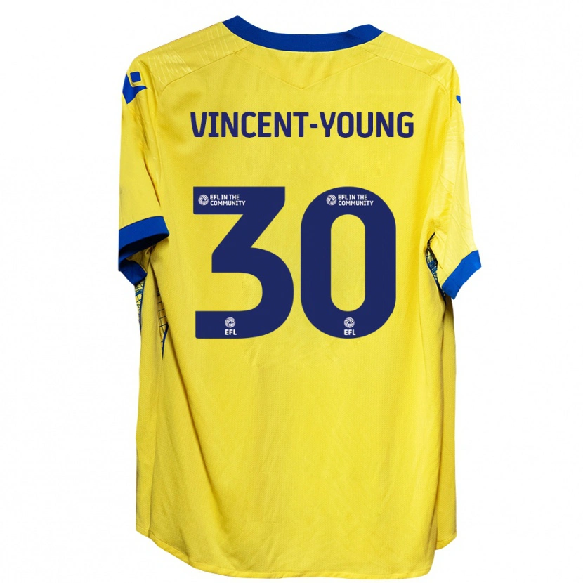 Danxen Kvinder Kane Vincent-Young #30 Gul Blå Udebane Spillertrøjer 2025/26 Trøje T-Shirt