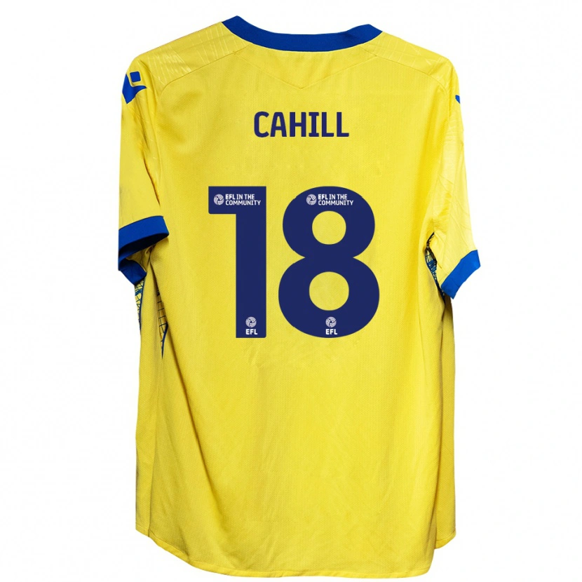 Danxen Kvinder Ella Cahill #18 Gul Blå Udebane Spillertrøjer 2025/26 Trøje T-Shirt