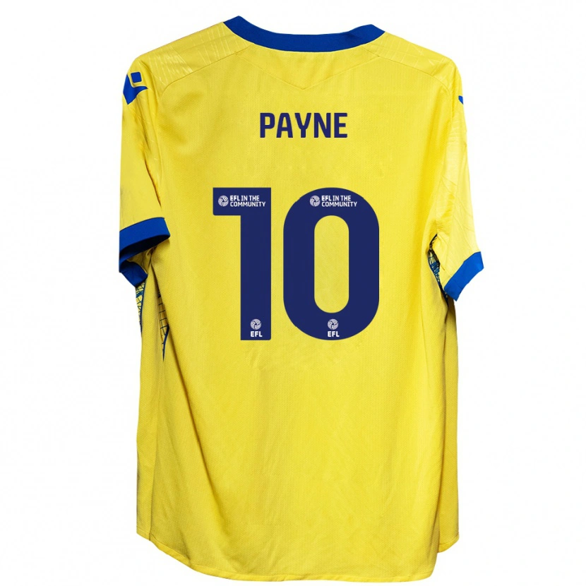 Danxen Kvinder Jack Payne #10 Gul Blå Udebane Spillertrøjer 2025/26 Trøje T-Shirt