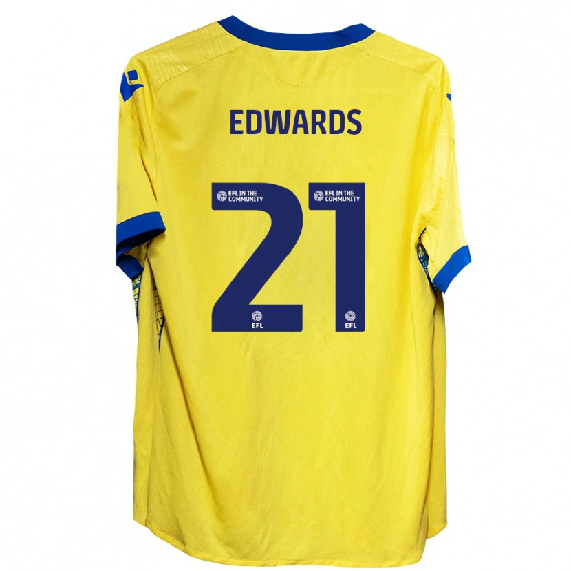 Danxen Kvinder Owura Edwards #21 Gul Blå Udebane Spillertrøjer 2025/26 Trøje T-Shirt