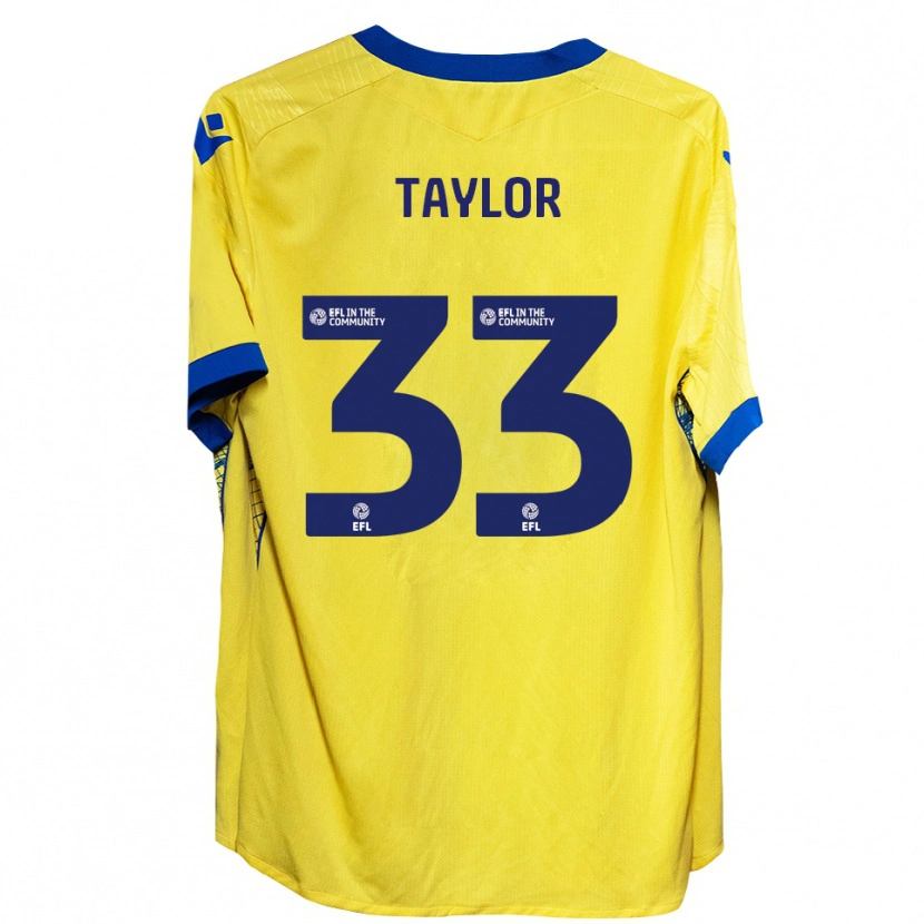 Danxen Kvinder Lyle Taylor #33 Gul Blå Udebane Spillertrøjer 2025/26 Trøje T-Shirt